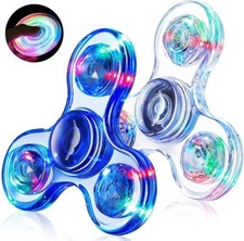 Fidget Spinner 2 Pack, Light up Sensory Fidget Toys Adults Kids 4-8-12 with