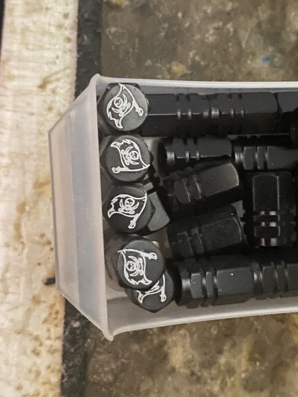 Tampa Bay Buccaneers Wheel Tire Valve Stem cap Covers 4 Pc set