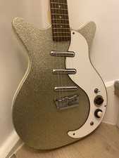 Danelectro DC-3 Electric Guitar, Silver Sparkle (Rare, Discontinued)