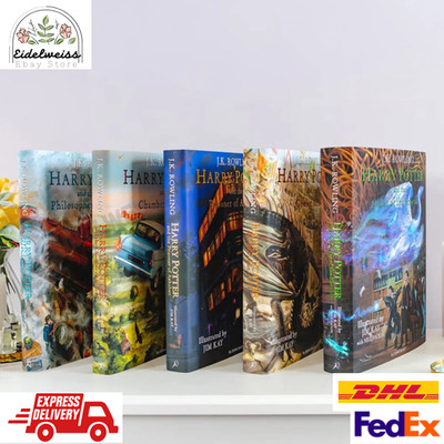 Harry Potter Illustrated Complete Edition Hardcover J.K Rowling - Fast Shipping