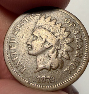 1872 Indian Cent brown VG? with minor contact marks obv rev see pictures! No Res