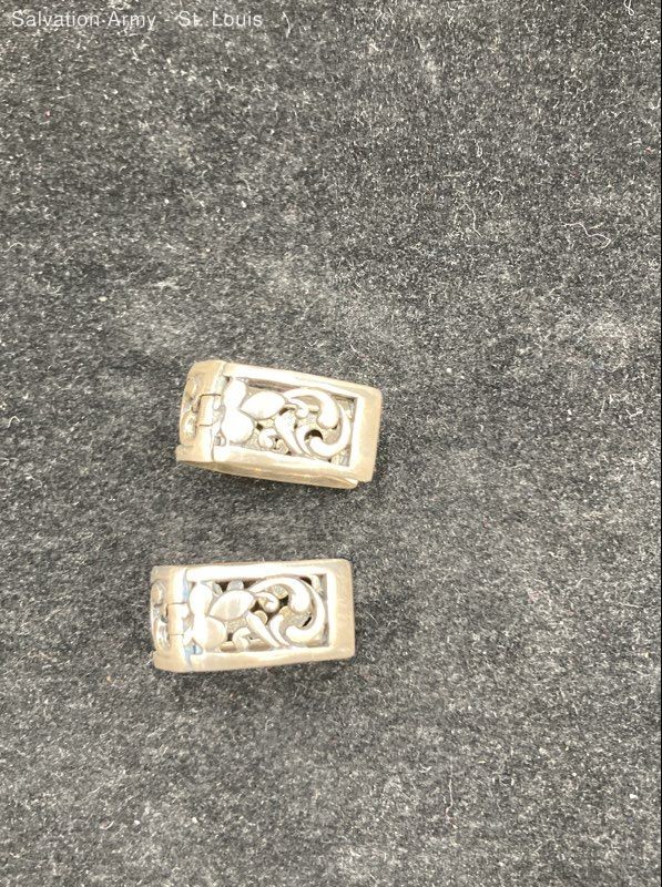 Womens 925 Sterling Silver Stackable Filigree Hoo… - image 2