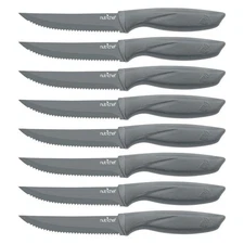 NutriChef 8Pcs Steak Knife Set Non-Stick Coating/Scratch Resistant/Long-Lasting