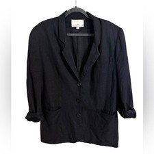 Vintage Express 90s Three Button Linen Blend Blazer Medium