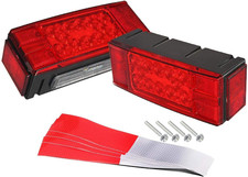 12V LED Submersible Low Profile Rectangular Trailer Lights, Waterproof LED Combi