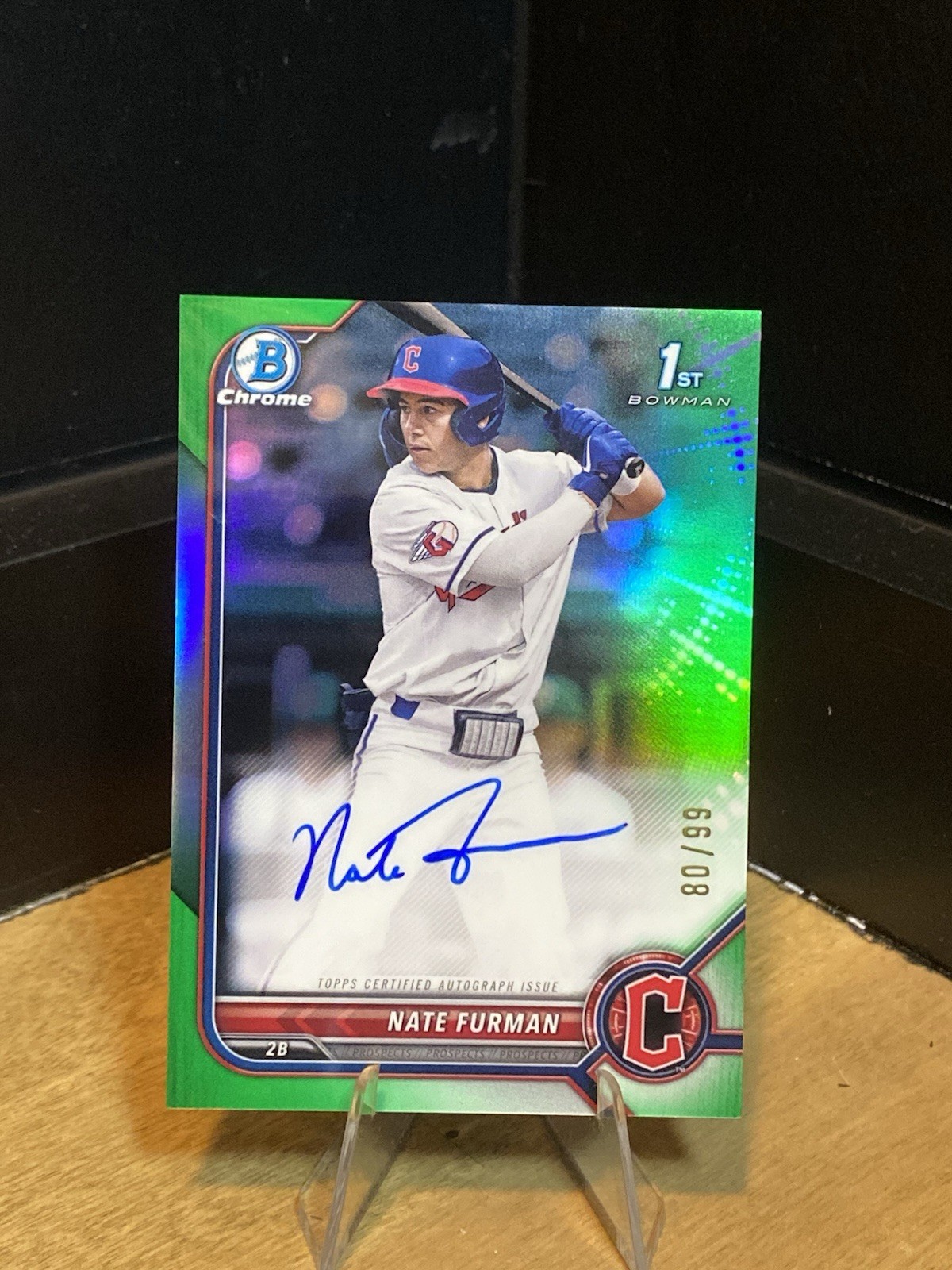 Nate Furman 2022 Bowman Draft 1st Chrome Green Refractor Auto /99 #CDA-NF
