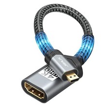 Micro HDMI to HDMI Adapter, 4K 60Hz HDR 3D Dolby 18Gbps, 1 Pack Grey