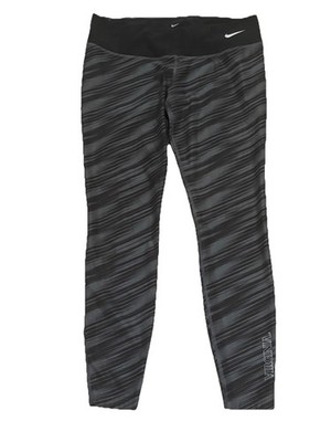 Nike Dri-Fit Women s Size Large Compression Legging Black Gray Moisture Wicking