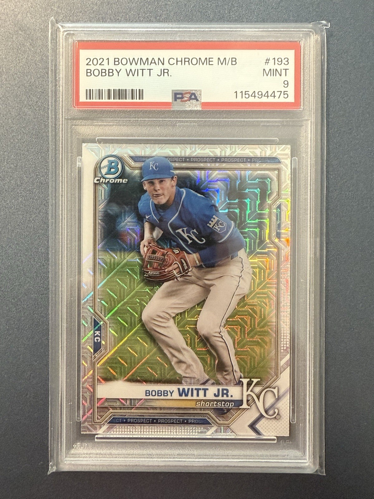 2021 Bowman Chrome - Prospects Bobby Witt Jr. #BCP-193 Mojo Refractor (RC) PSA-9