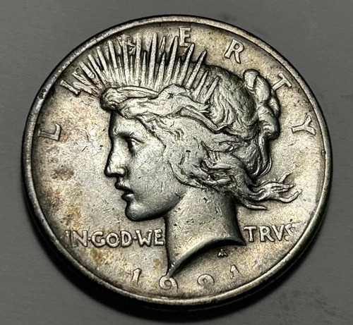1921 PEACE DOLLAR VF DETAILS - WEAKLY STRUCK DATE
