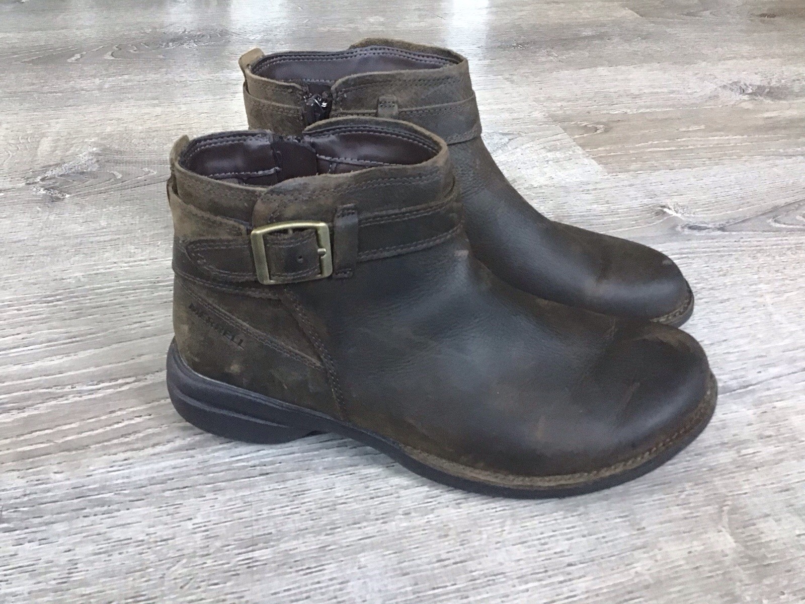 Stivaletti Merrell Boots donna taglia 7 5 Andover Bluff in pelle marrone J17484