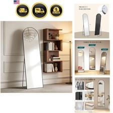 59-Inch Black Arched Full-Length Mirror