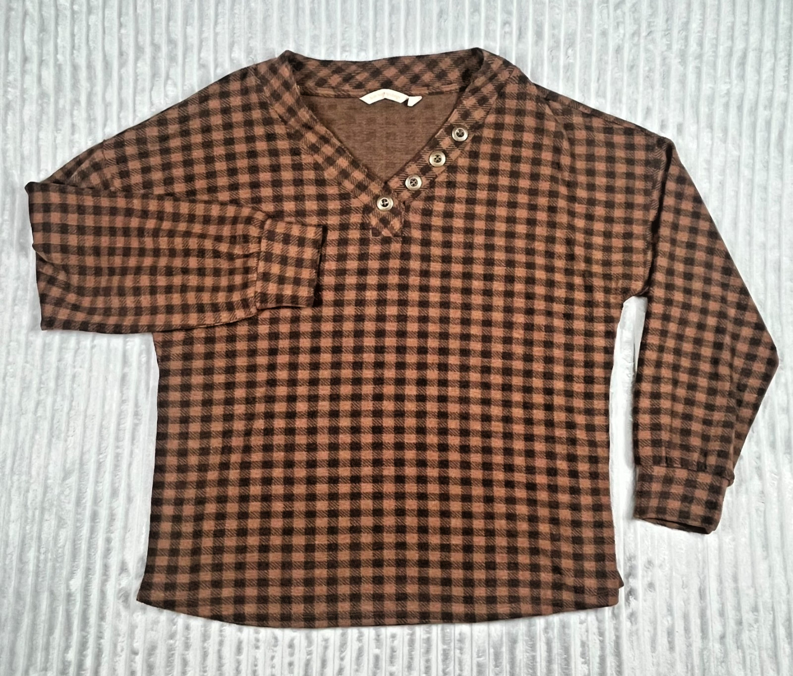 Soft Surroundings Checkered Pullover Top Women's … - image 1