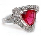 6CT Heat Treated Rubellite Tourmaline 925 Solid Sterling Silver Ring Sz 6 MM3-3 — photo 2