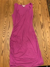 Banana Republic Faux Wrap Dress Small Dark Pink Soft