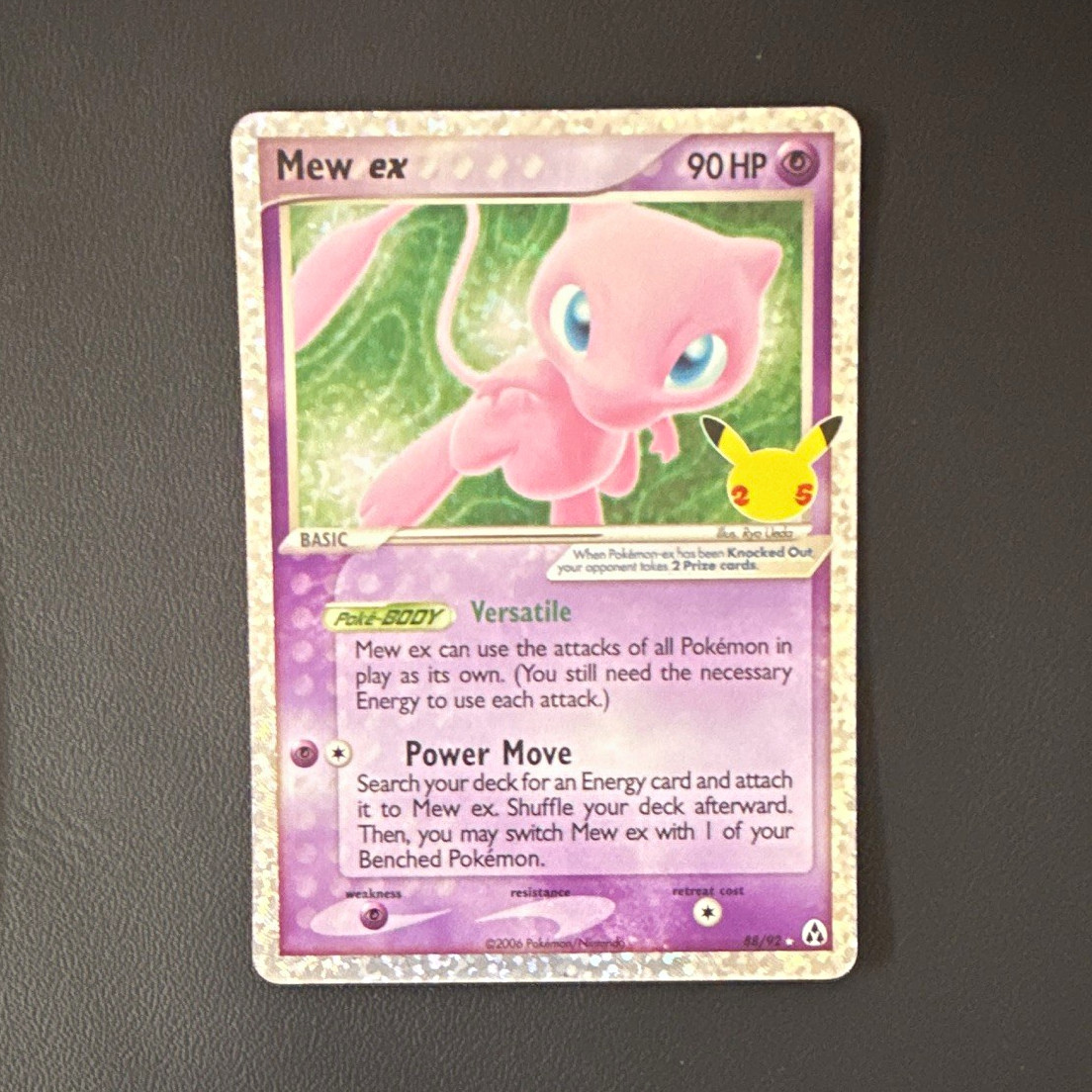 Pokemon TCG Mew ex 25th anniversary 88/92 Holo Rare EX ENG 90 HP