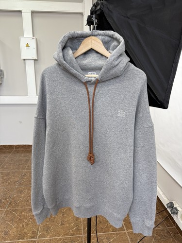 ๐ฎ๐น Loewe Anagram Embroidered Hoodie Leather Drawstring Size L