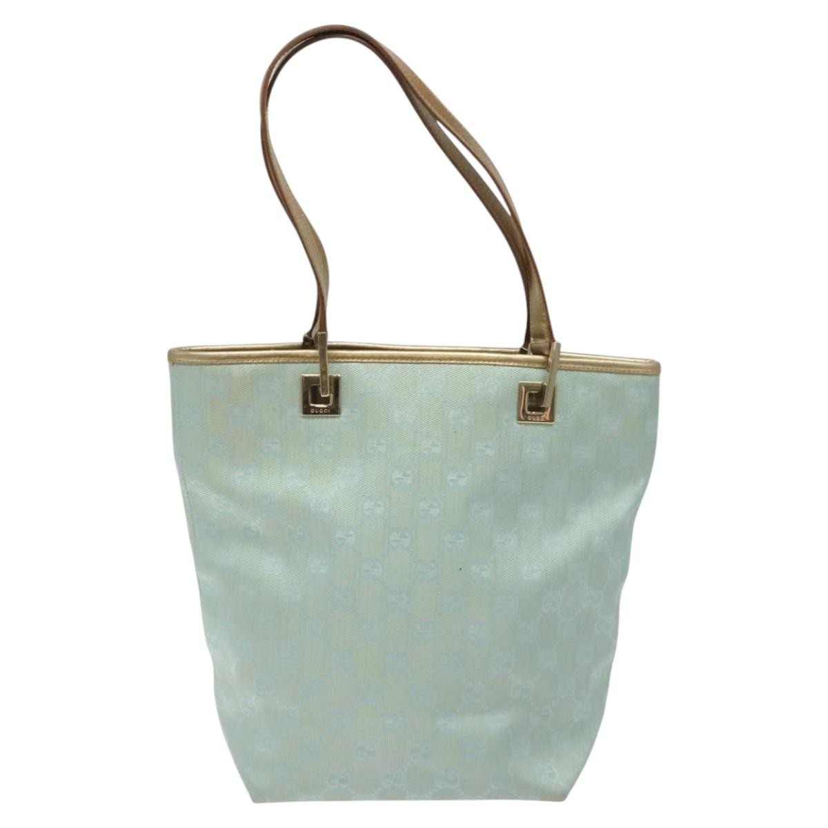 Authentic Gucci GG Blue Canvas Tote Bag