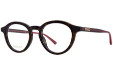 Gucci GG1871O 002 Eyeglasses Men's Havana/Green Full Rim Round Shape 49mm