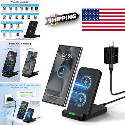 15W Wireless Charging Dock with Charging Indicator and Short Circuit Protection