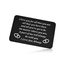 Engraved Wallet Insert Card Anniversary Card Gifts Metal Wallet Card Insert f...