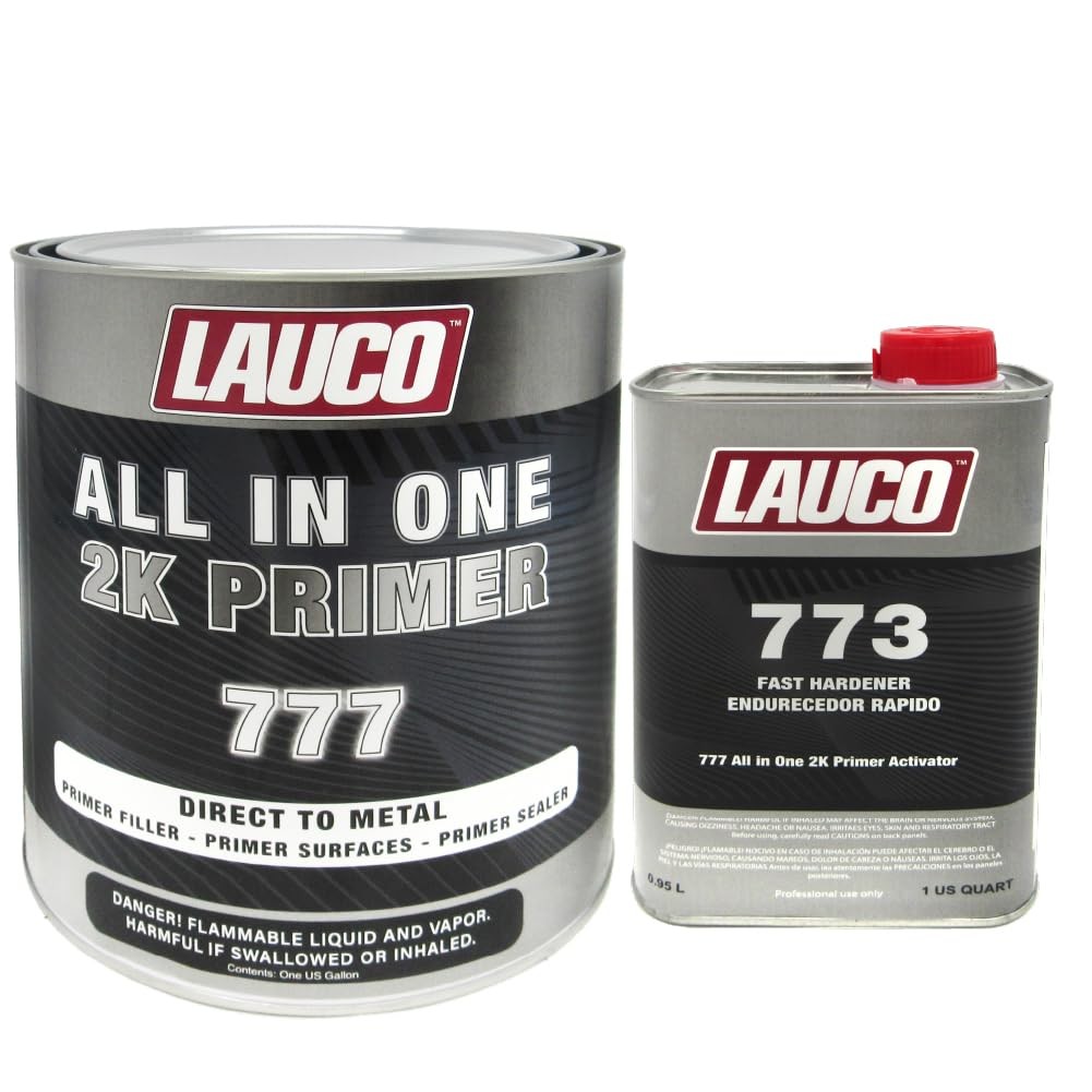 LAUCO All-In-One 2K Urethane DTM Primer Surfacer Kit | 1 Gallon Gray High-Build
