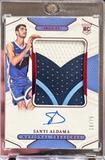 2021-22 National Treasures Santi Aldama True RPA Rookie Patch Auto Card /75 RC
