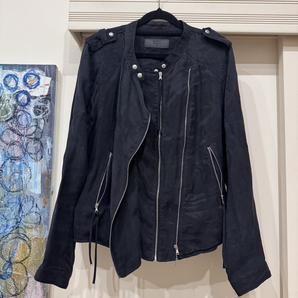 Blank NYC Size L Black Jacket Lightweight Bomber Moto Womens Casual