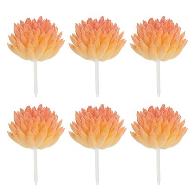 6 Stück künstliche Sukkulenten, gefälschter orange Lotus zur Dekoration