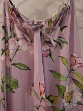 LoveU Dear Midi Dress Tie Neck Sleeveless Floral Chiffon Purple Multi-Color XL
