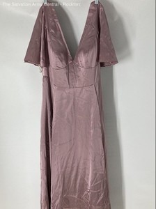 David's Bridal Womens Pink Galina Signature Bridesmaid Maxi Dress Size 18