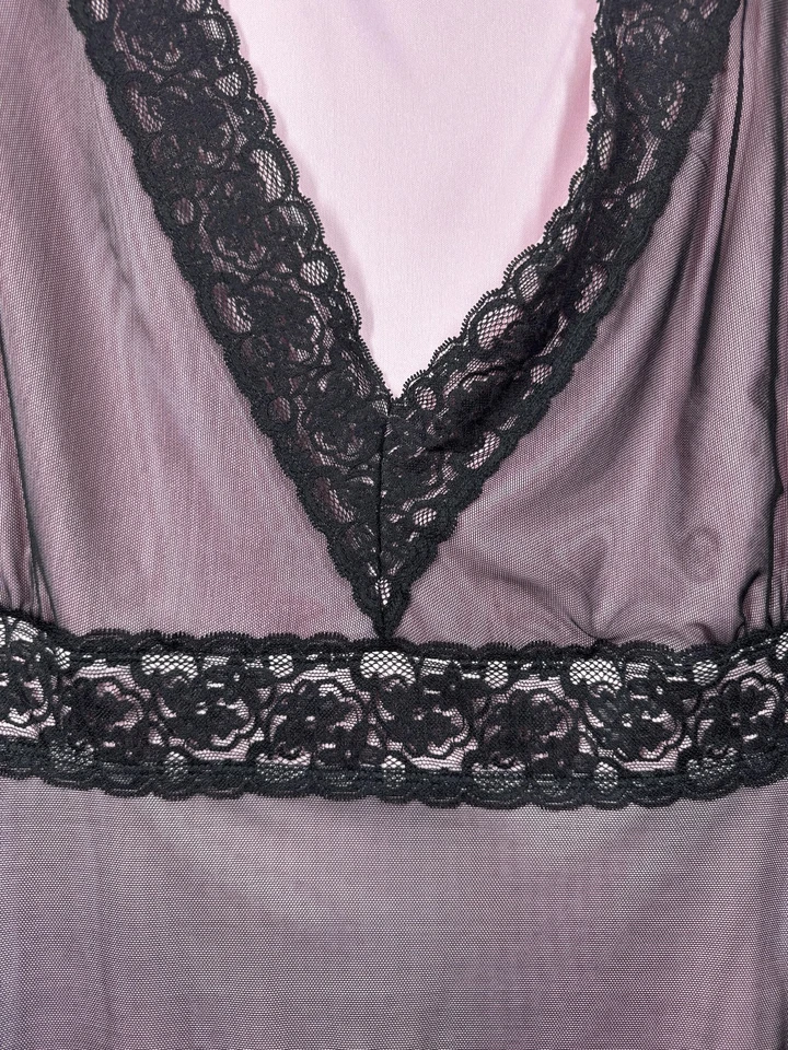 Vestido IGIGI para mujer 3XL púrpura negro cuello en V encaje superpuesto sin mangas formal EE. UU. Foto 3 de 4