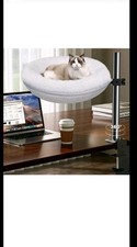 Cat Bed for Desk Removable Cushion 360 Rotati...