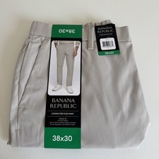 Banana Republic Commuter Flex Pants 38x30 Mens Tan Athletic Fit Stretch NWT
