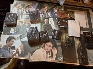 Twilight Saga TWILIGHT NEW MOON Lot Trivia Cards Keychains Photo Cards LOOK!!!