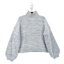 Alex Mill Women XL Abigail Sweater Arctic Blue Turtleneck Knit Wool Cashmere NEW