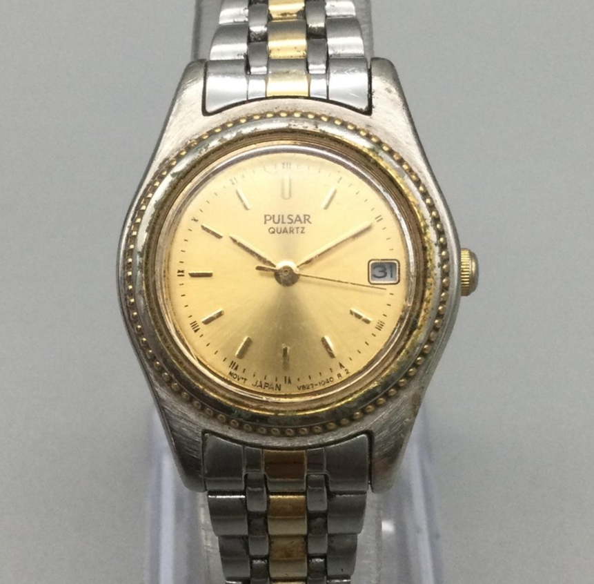 Vintage Pulsar Watch Womens 25mm Two Tone Date V827-5B00 New