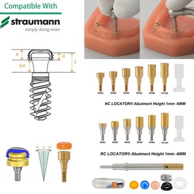 For Straumann Locator Abutment Overdenture Narrow/Regular Cross PEEK Caps BL/BLT
