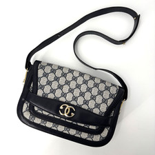 Vintage Gucci Shoulder Bag Crossbody Gg Supreme Pvc Leather Authentic From Japan