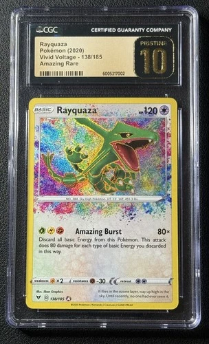 RAYQUAZA CGC 10 PRISTINE 2020 POKEMON VIVID VOLTAGE #138/185 AMAZING RARE 7002