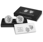 2023-S Reverse Proof Morgan and Peace Silver Dollar 2pc Set w/ COA In Box (D0681