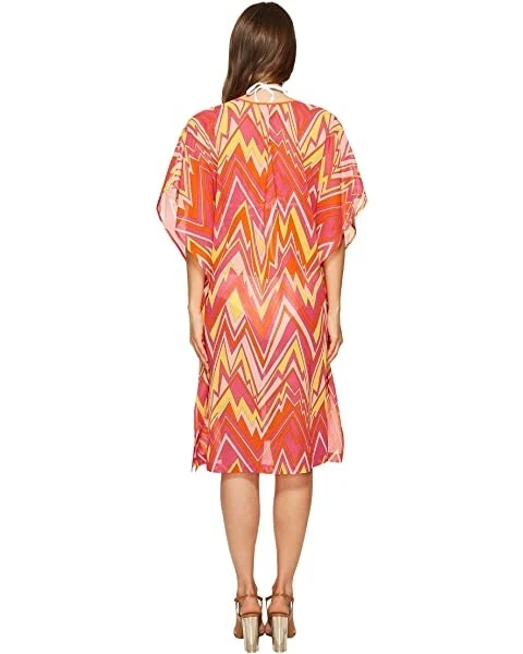 M Missoni 180496 женщин зигзагообразный хлопок купальный костюм прикрытие платье розовый размер средний - Изображение 3 из 4