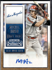 2015 Panini Contenders Mitchell Hansen Auto Draft Ticket Dodgers