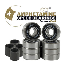 Amphetamine Skateboard Longboard Speed Bearings Set of 8 Pre-Lubricated Ceramic
