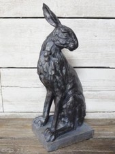 Hare Sculpture - Matt Black Finish