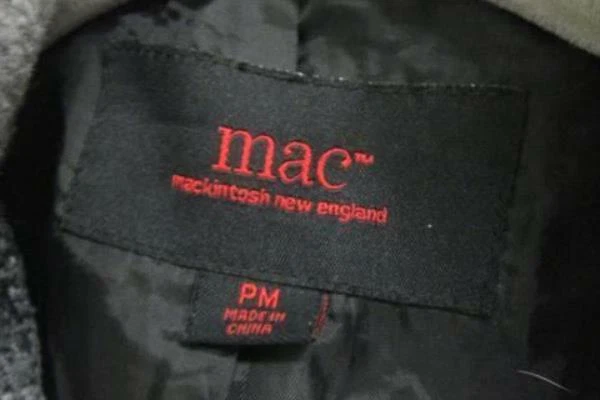 Chaquetón para mujer de Mackintosh negro blanco con cinturón talla PM Petite Foto 4 de 4