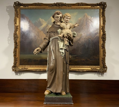 Bohumil Kafka (1878-1942 checo) RARA ESTATUA ALTA POLICROMADA TALLADA DEL BEBÉ JESÚS - Imagen 2 de 23