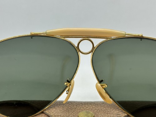 Vintage B&L Bausch & Lomb Ray-Ban Tru-Green 12KGP Arista Aviator Sunglasses - Picture 19 of 21