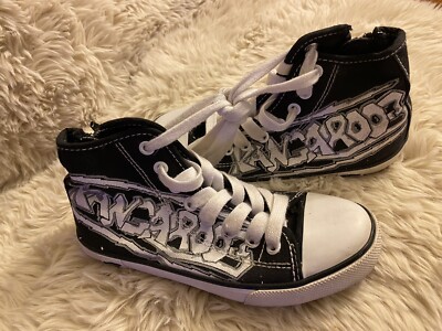 kangaroo shoe size 13 Black And White High Top Sneaker UK