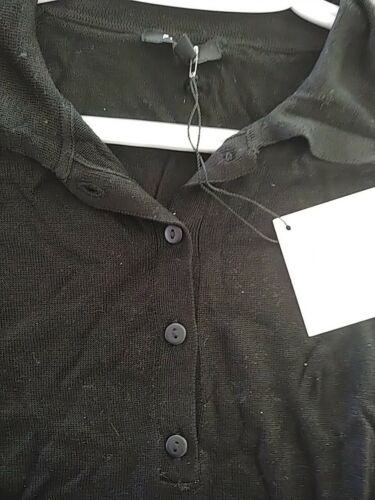100% SILK SWEATER Sheer Black adult medium to large gift